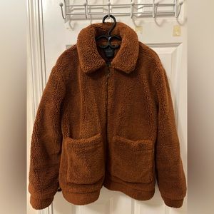 Chocolate brown sherpa jacket